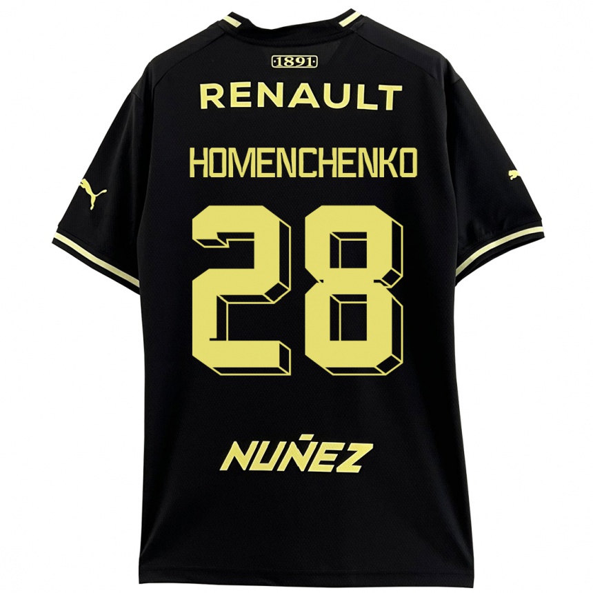 Men Football Santiago Homenchenko #28 Black Away Jersey 2023/24 T-Shirt