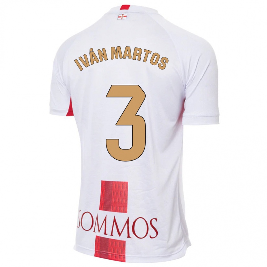 Men Football Iván Martos #3 White Away Jersey 2023/24 T-Shirt