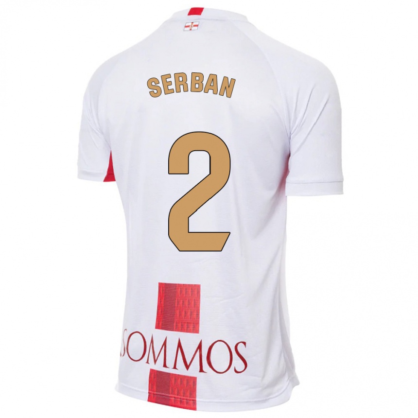 Men Football Alin Serban #2 White Away Jersey 2023/24 T-Shirt