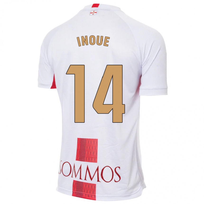 Men Football Moe Inoue #14 White Away Jersey 2023/24 T-Shirt