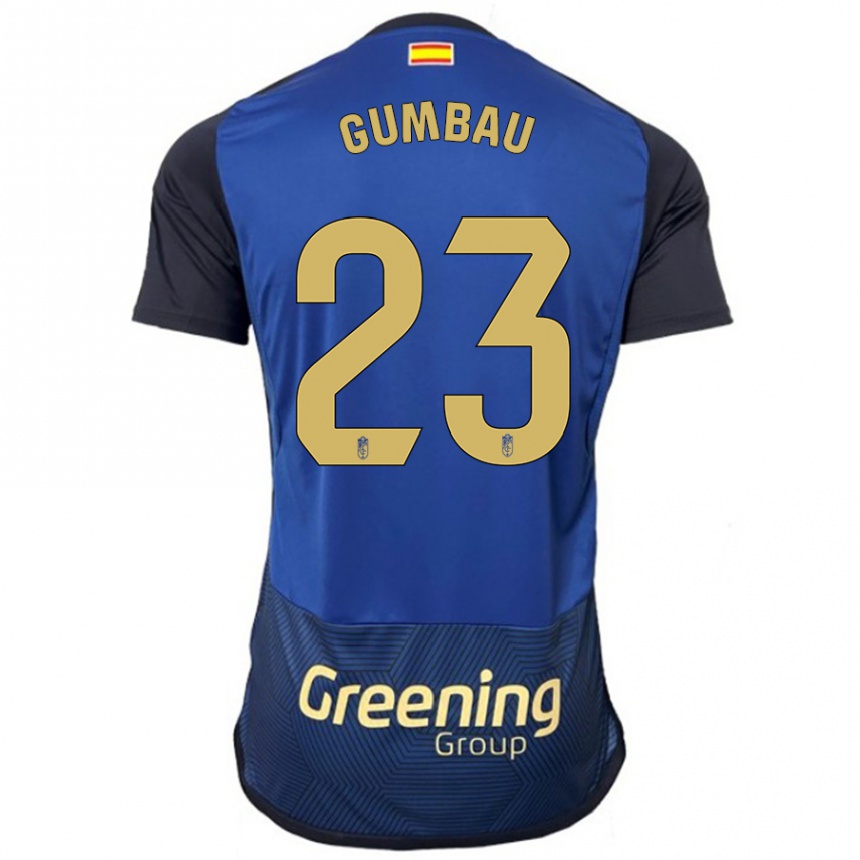 Men Football Gerard Gumbau #23 Navy Away Jersey 2023/24 T-Shirt