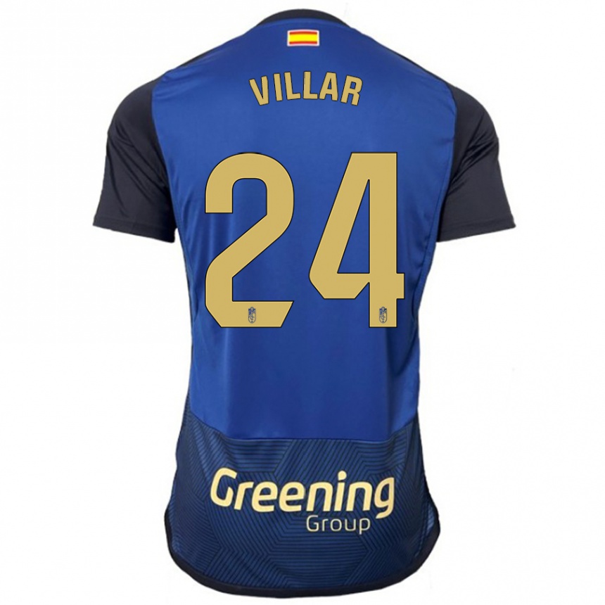 Men Football Gonzalo Villar #24 Navy Away Jersey 2023/24 T-Shirt