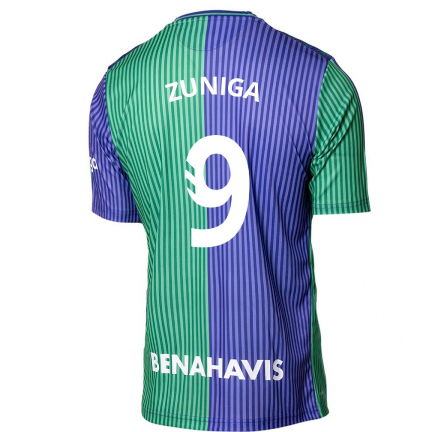 Men Football Loren Zúñiga #9 Green Blue Away Jersey 2023/24 T-Shirt