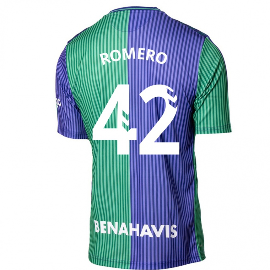 Men Football Andrea Romero #42 Green Blue Away Jersey 2023/24 T-Shirt