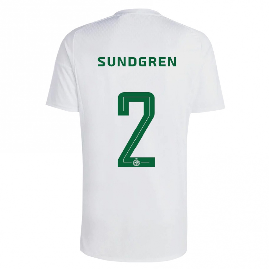 Men Football Daniel Sundgren #2 Green Blue Away Jersey 2023/24 T-Shirt