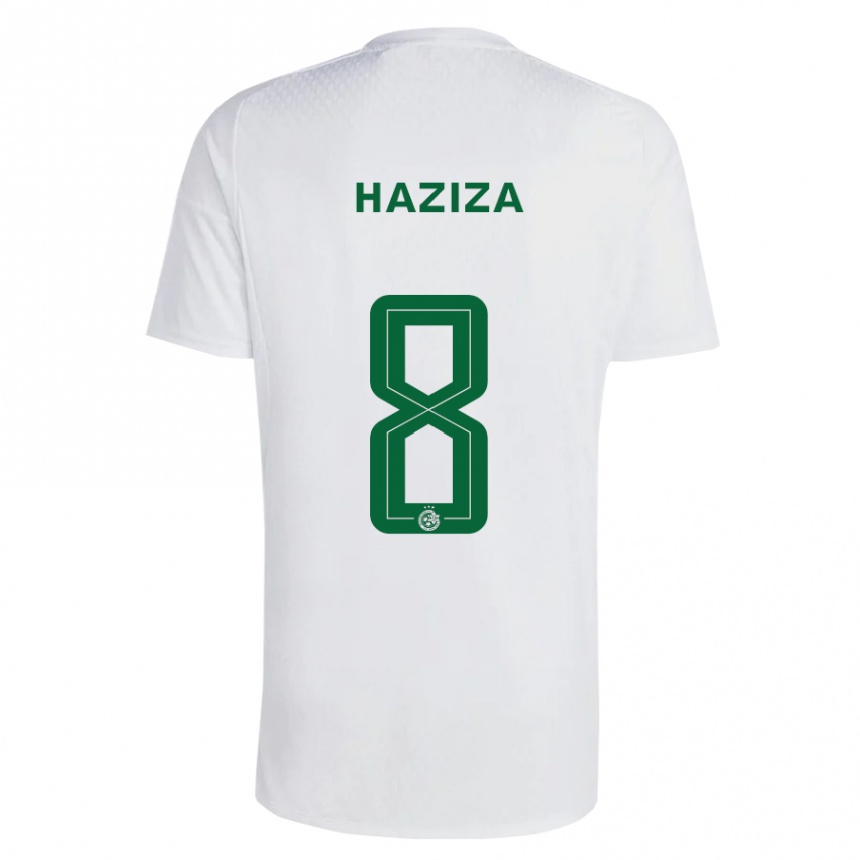 Men Football Dolev Haziza #8 Green Blue Away Jersey 2023/24 T-Shirt