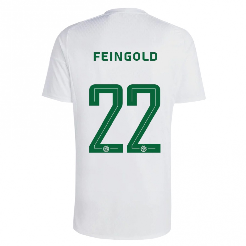 Men Football Ilay Feingold #22 Green Blue Away Jersey 2023/24 T-Shirt