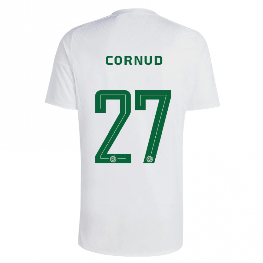 Men Football Pierre Cornud #27 Green Blue Away Jersey 2023/24 T-Shirt