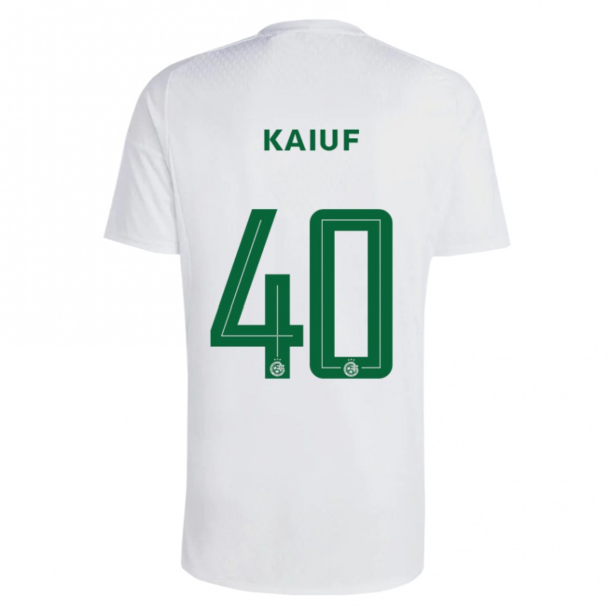 Men Football Sharif Kaiuf #40 Green Blue Away Jersey 2023/24 T-Shirt