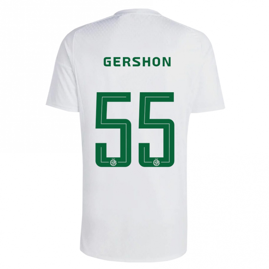 Men Football Rami Gershon #55 Green Blue Away Jersey 2023/24 T-Shirt