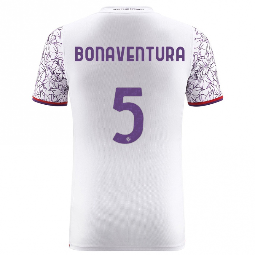 Men Football Giacomo Bonaventura #5 White Away Jersey 2023/24 T-Shirt