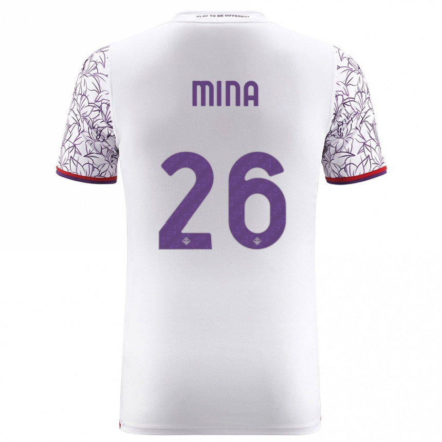 Men Football Yerry Mina #26 White Away Jersey 2023/24 T-Shirt