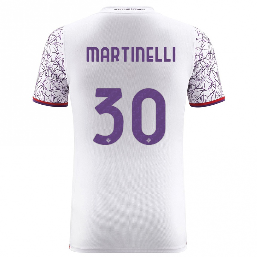 Men Football Tommaso Martinelli #30 White Away Jersey 2023/24 T-Shirt