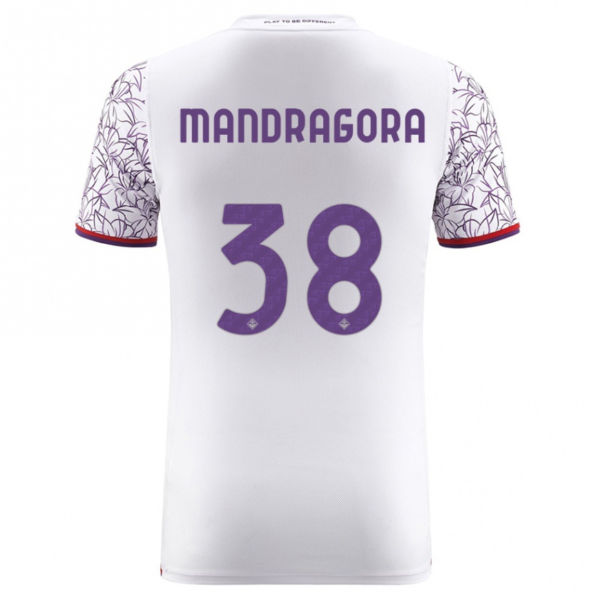 Men Football Rolando Mandragora #38 White Away Jersey 2023/24 T-Shirt