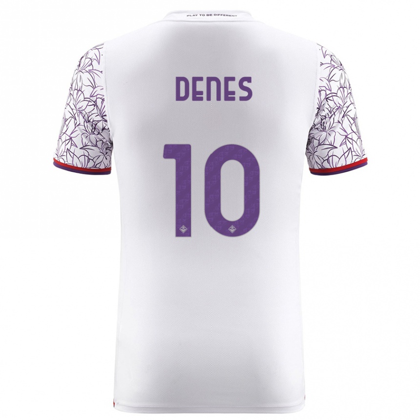 Men Football Adrián Dénes #10 White Away Jersey 2023/24 T-Shirt