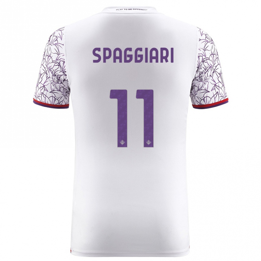 Men Football Riccardo Spaggiari #11 White Away Jersey 2023/24 T-Shirt