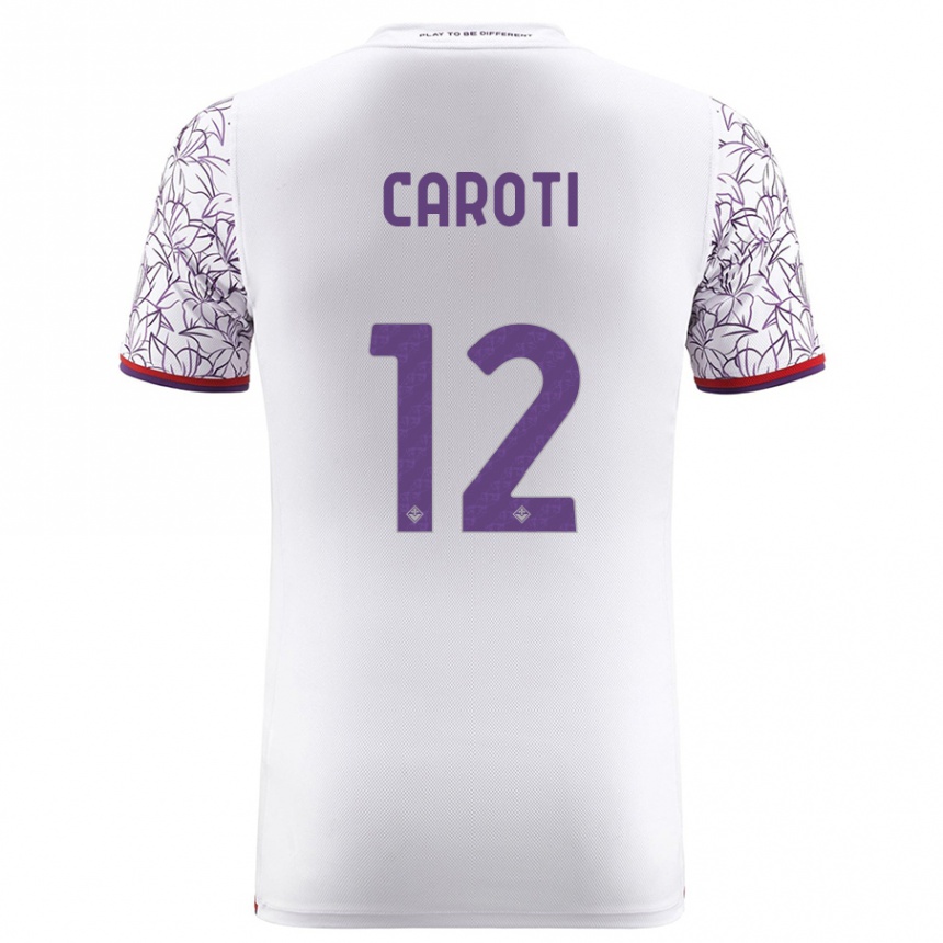 Men Football Filippo Caroti #12 White Away Jersey 2023/24 T-Shirt