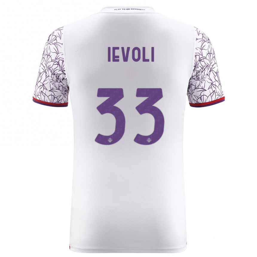 Men Football Mattia Ievoli #33 White Away Jersey 2023/24 T-Shirt