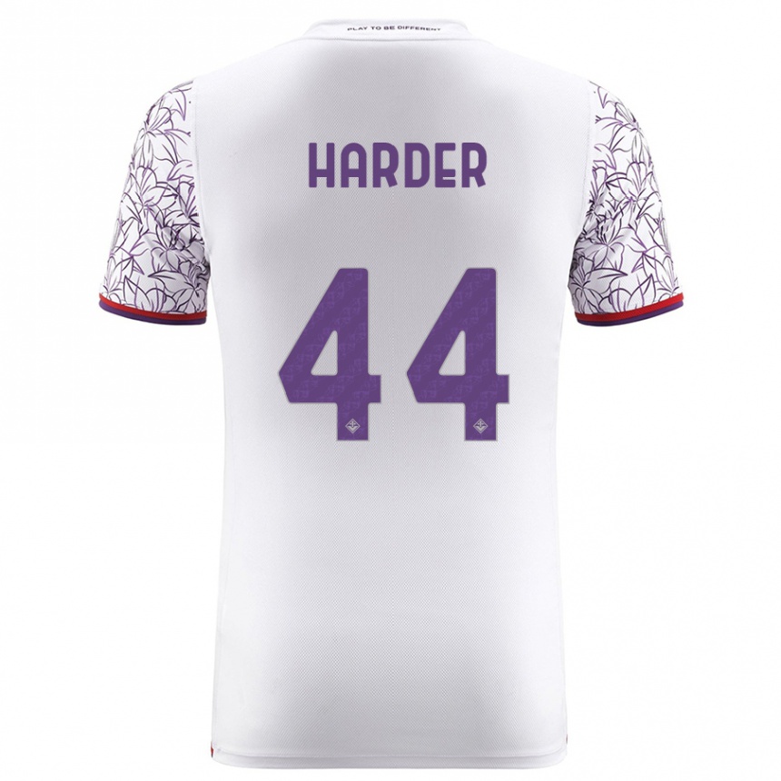 Men Football Jonas Harder #44 White Away Jersey 2023/24 T-Shirt