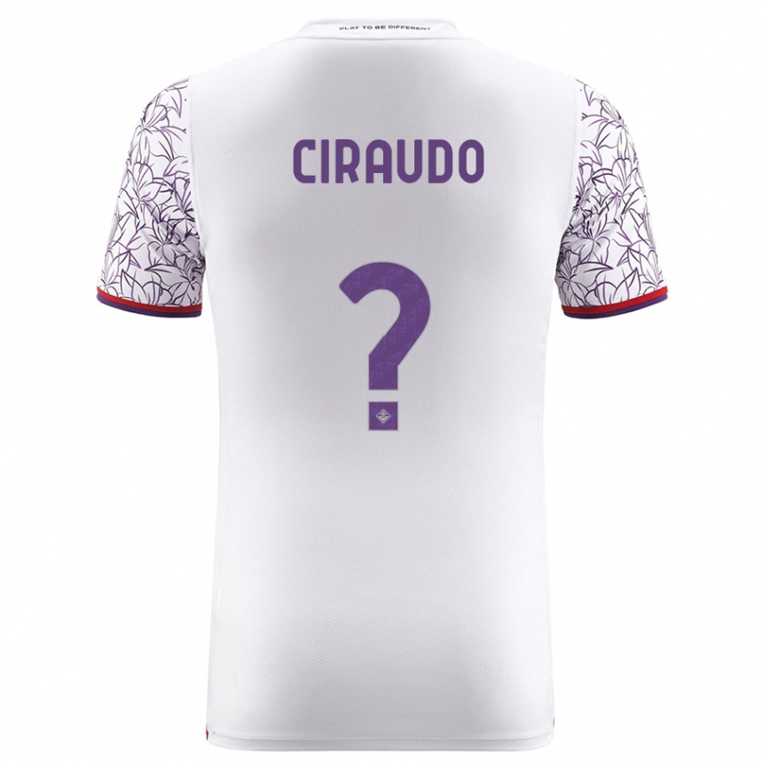 Men Football Alessio Ciraudo #0 White Away Jersey 2023/24 T-Shirt