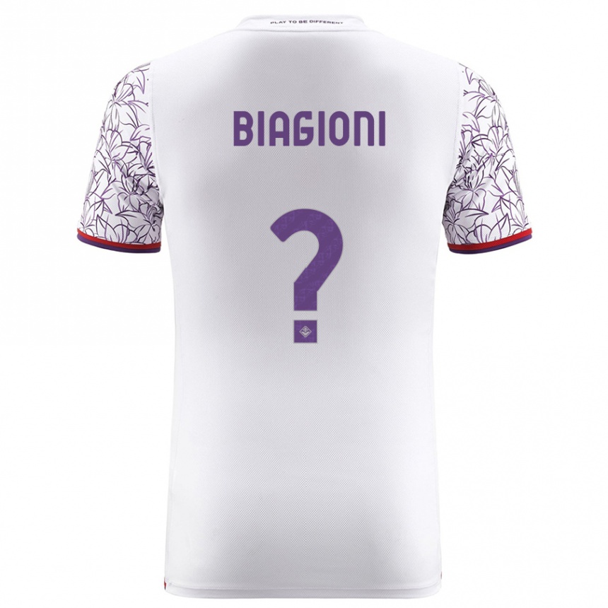 Men Football Lorenzo Biagioni #0 White Away Jersey 2023/24 T-Shirt