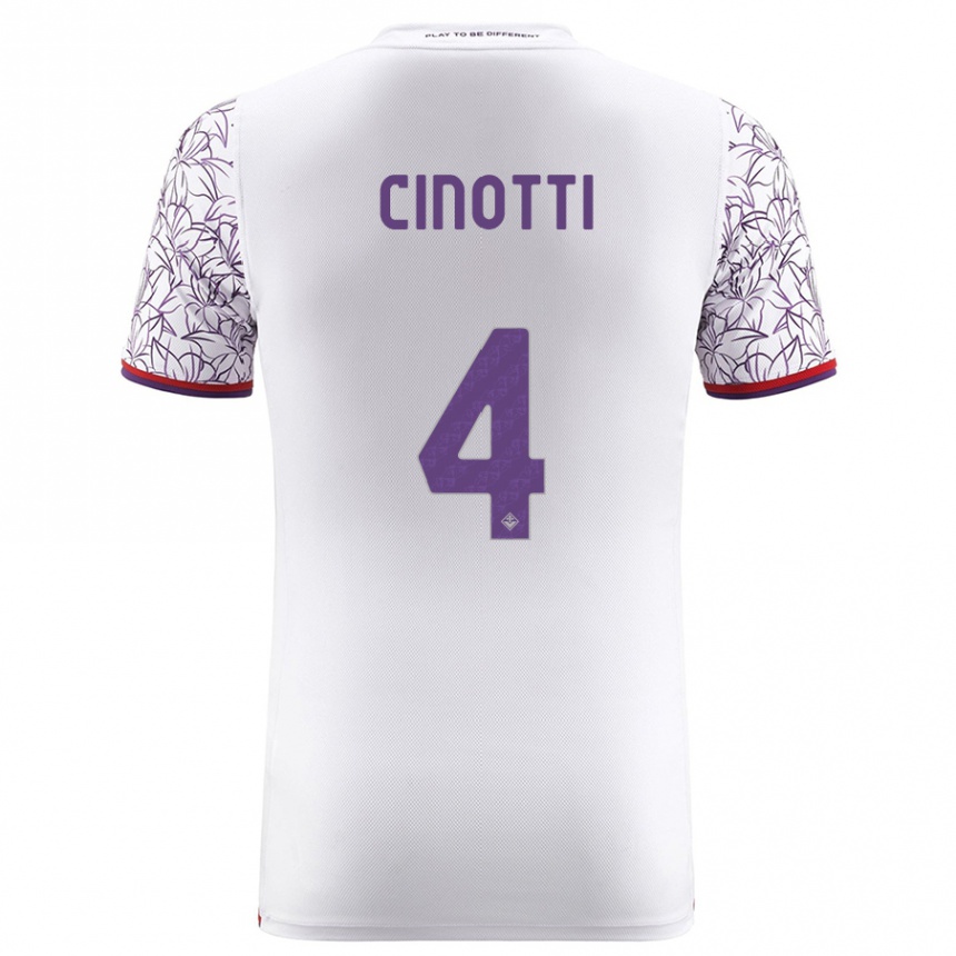 Men Football Norma Cinotti #4 White Away Jersey 2023/24 T-Shirt