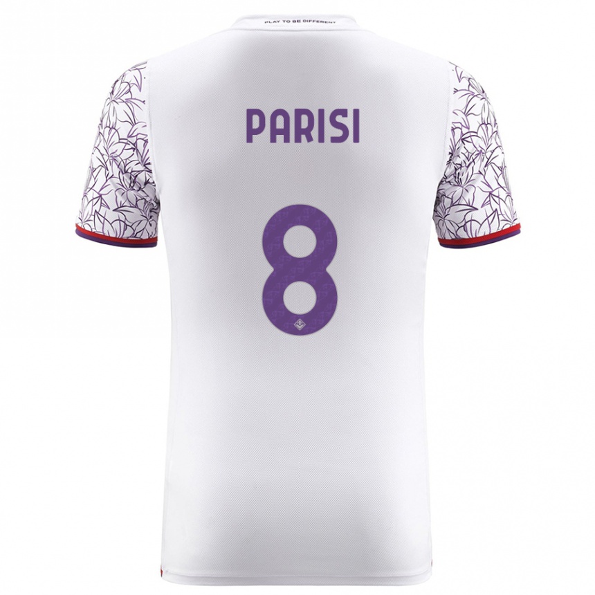 Men Football Alice Parisi #8 White Away Jersey 2023/24 T-Shirt