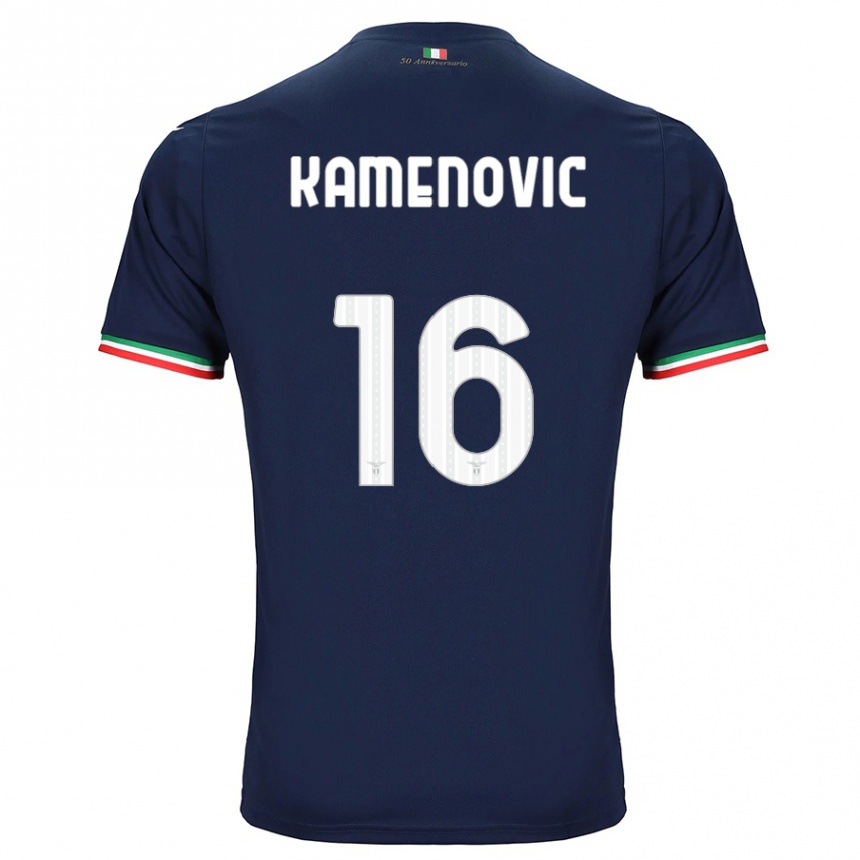 Men Football Dimitrije Kamenović #16 Navy Away Jersey 2023/24 T-Shirt