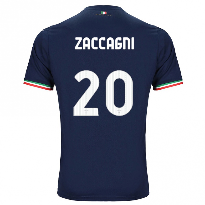 Men Football Mattia Zaccagni #20 Navy Away Jersey 2023/24 T-Shirt