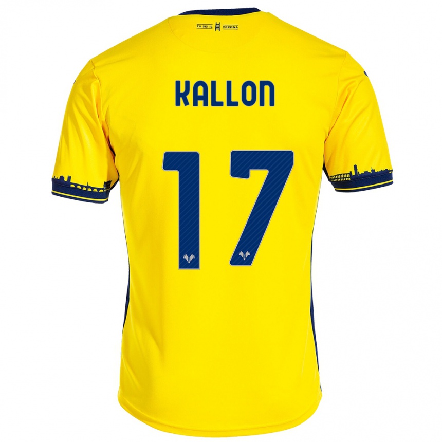 Men Football Yayah Kallon #17 Yellow Away Jersey 2023/24 T-Shirt