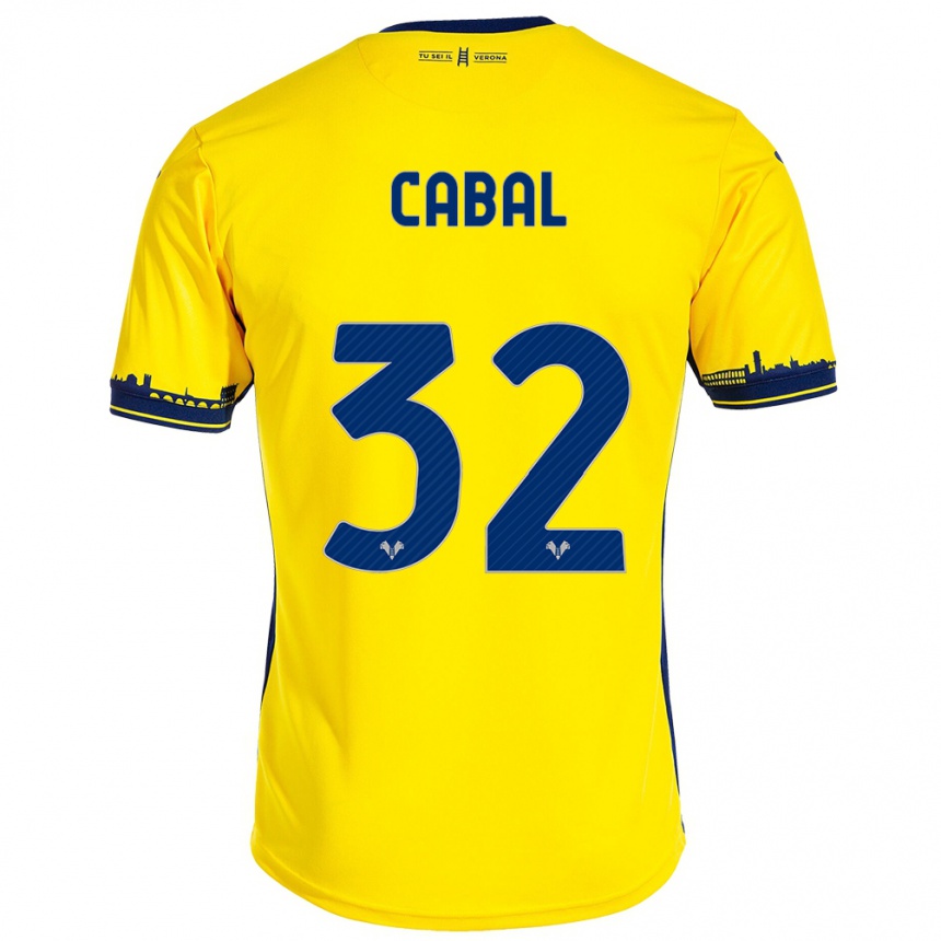 Men Football Juan Cabal #32 Yellow Away Jersey 2023/24 T-Shirt