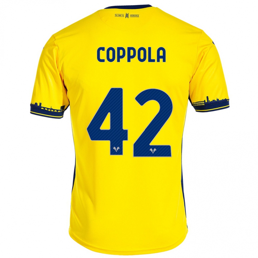 Men Football Diego Coppola #42 Yellow Away Jersey 2023/24 T-Shirt