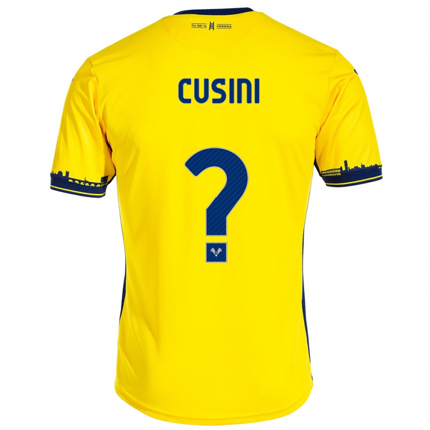 Men Football Christian Cusini #0 Yellow Away Jersey 2023/24 T-Shirt