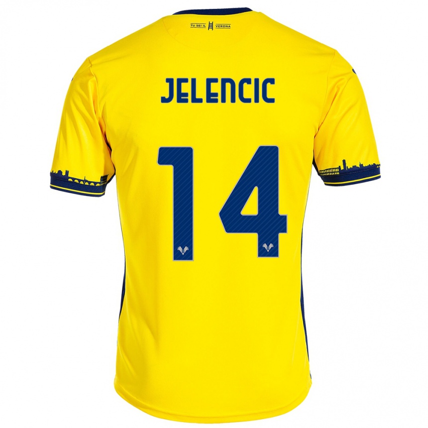 Men Football Ana Jelencic #14 Yellow Away Jersey 2023/24 T-Shirt