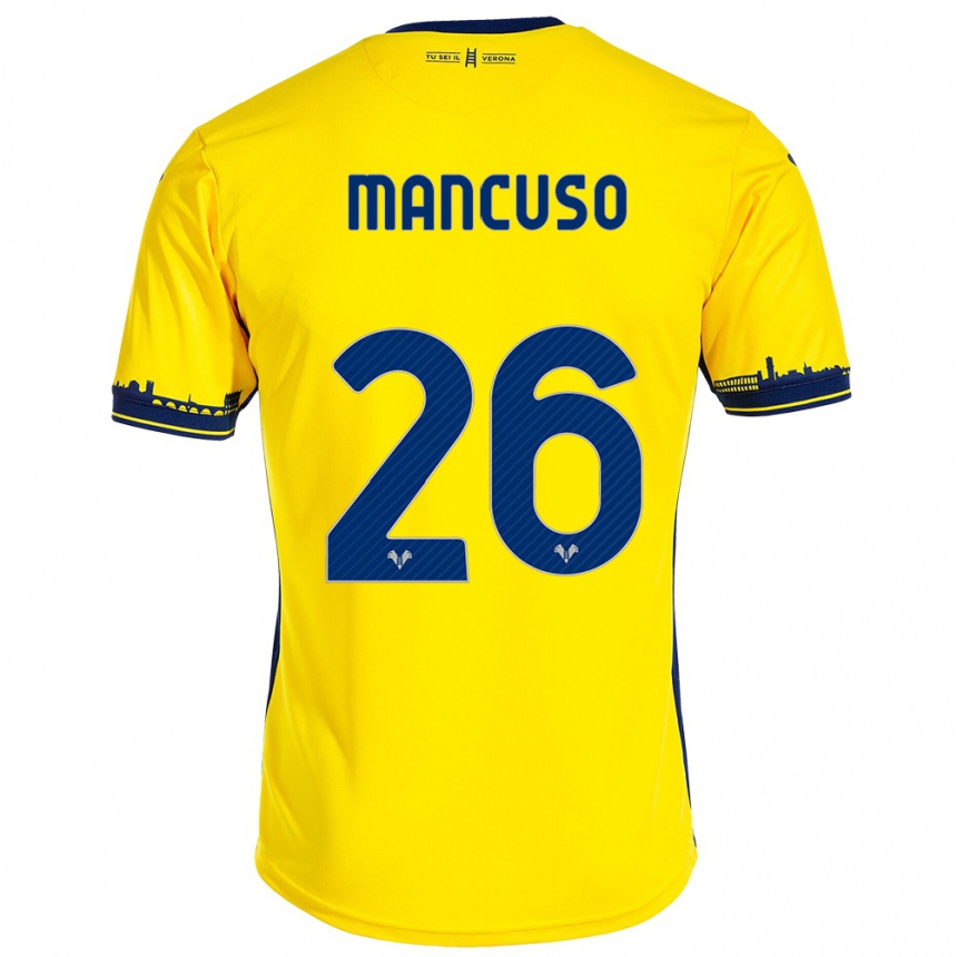 Men Football Giulia Mancuso #26 Yellow Away Jersey 2023/24 T-Shirt