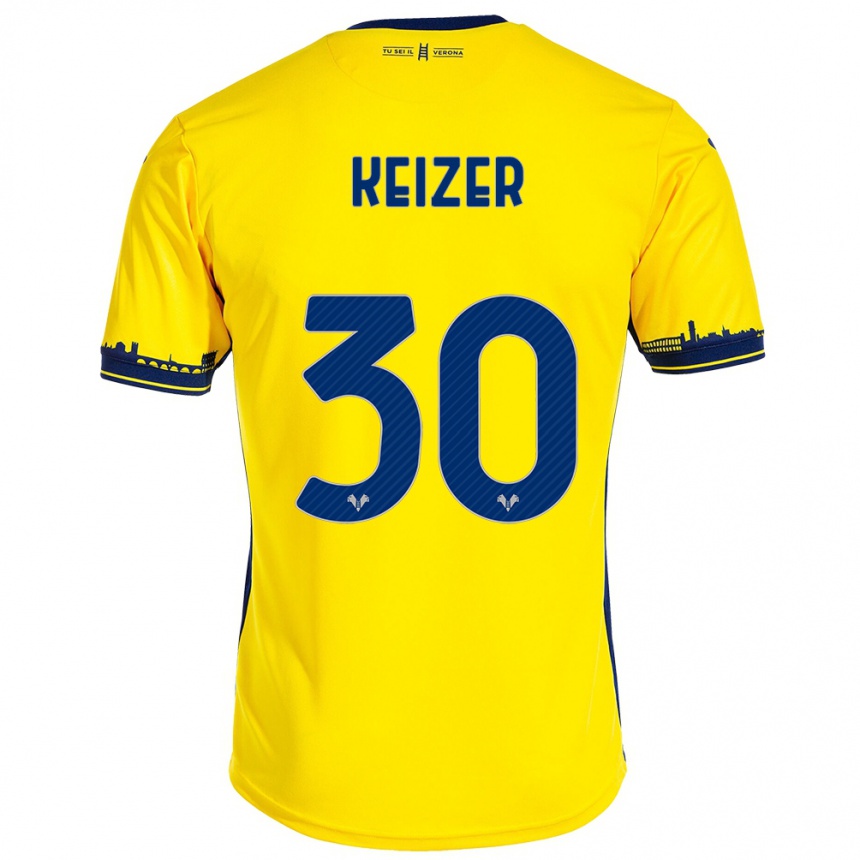 Men Football Fanny Keizer #30 Yellow Away Jersey 2023/24 T-Shirt