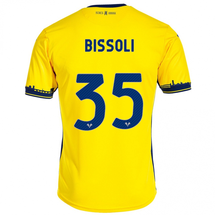 Men Football Noemí Bissoli #35 Yellow Away Jersey 2023/24 T-Shirt