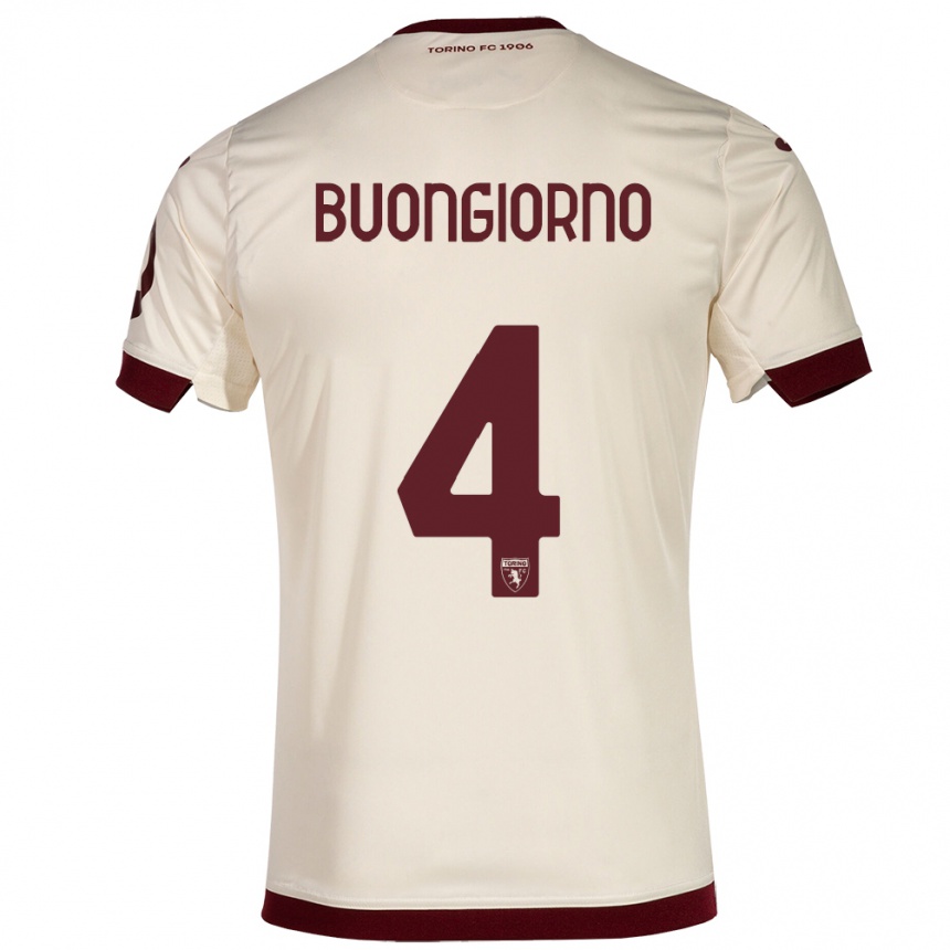 Men Football Alessandro Buongiorno #4 Champagne Away Jersey 2023/24 T-Shirt