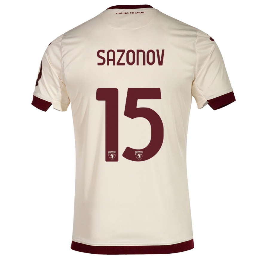 Men Football Saba Sazonov #15 Champagne Away Jersey 2023/24 T-Shirt