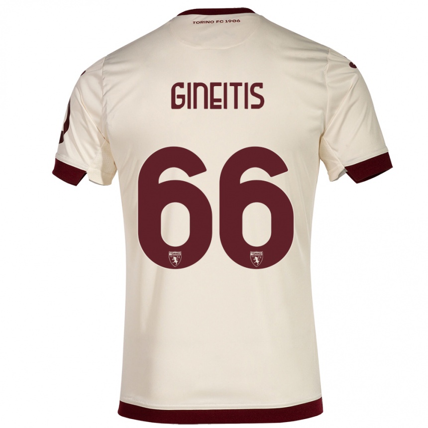 Men Football Gvidas Gineitis #66 Champagne Away Jersey 2023/24 T-Shirt