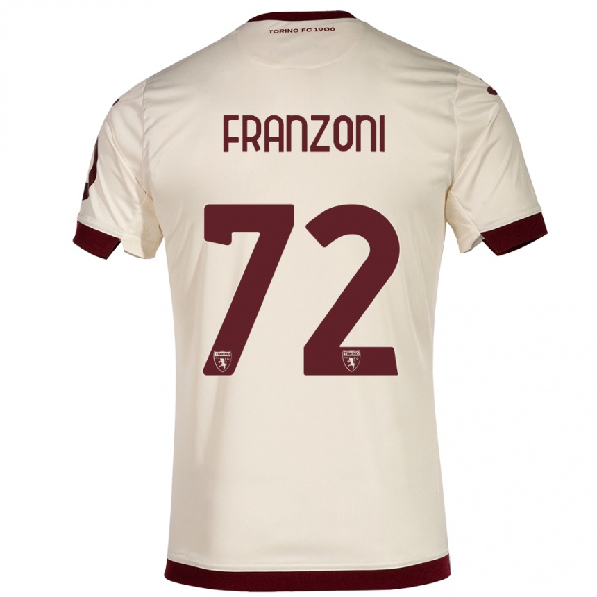 Men Football Nicolò Franzoni #72 Champagne Away Jersey 2023/24 T-Shirt