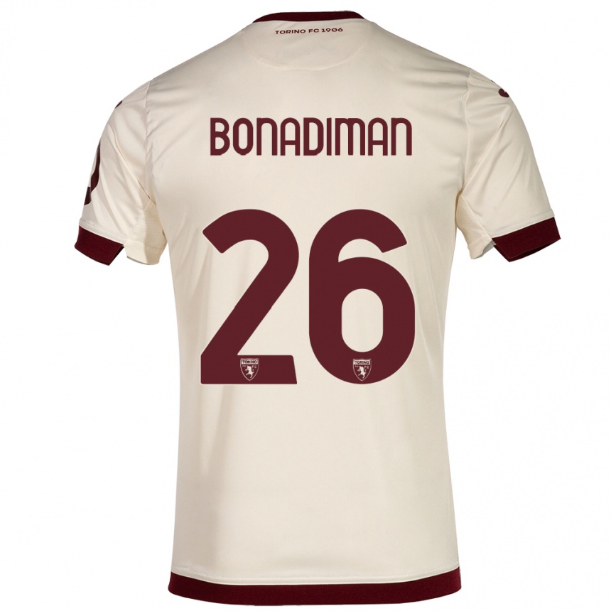 Men Football Matteo Bonadiman #26 Champagne Away Jersey 2023/24 T-Shirt