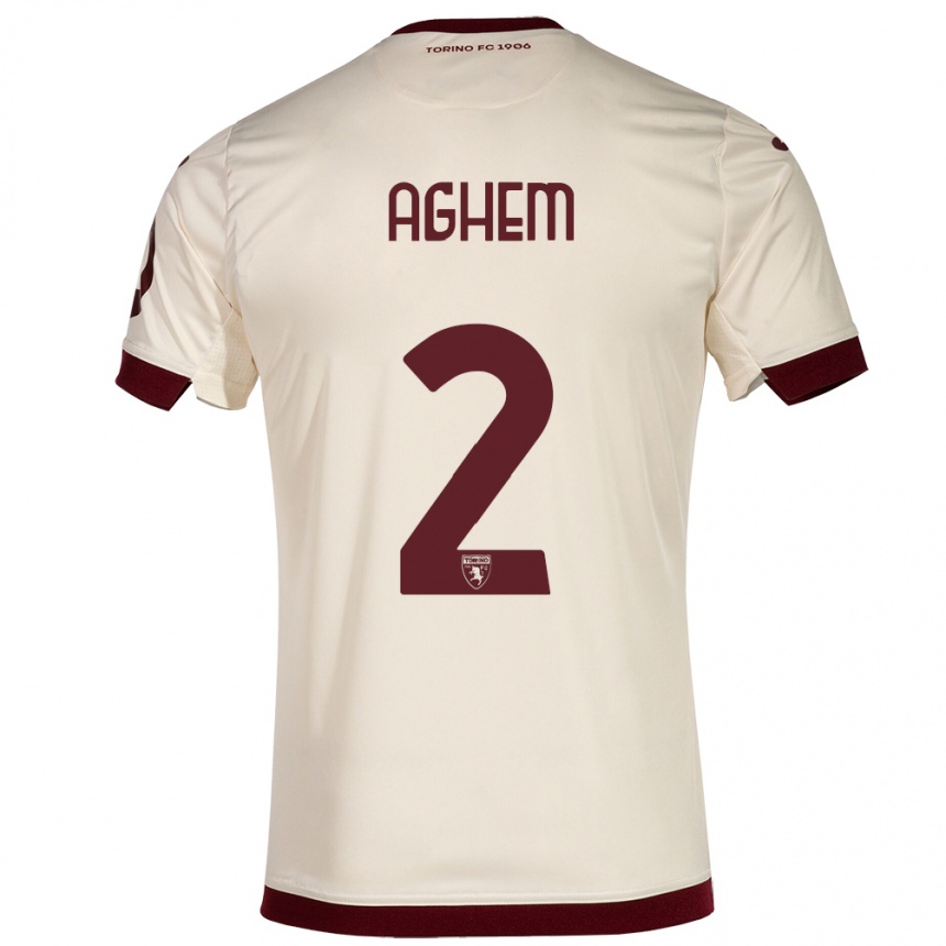 Men Football Brigitta Aghem #2 Champagne Away Jersey 2023/24 T-Shirt