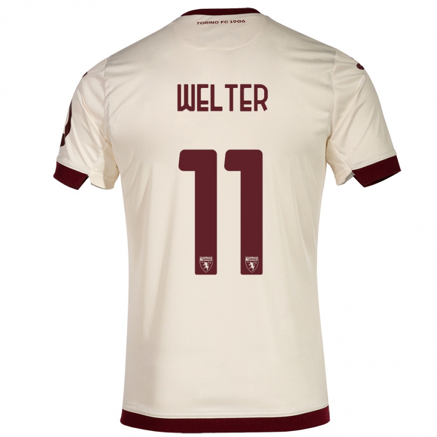 Men Football Francesca Welter #11 Champagne Away Jersey 2023/24 T-Shirt