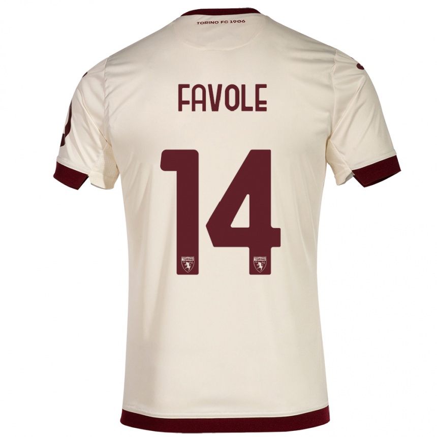 Men Football Annalisa Favole #14 Champagne Away Jersey 2023/24 T-Shirt