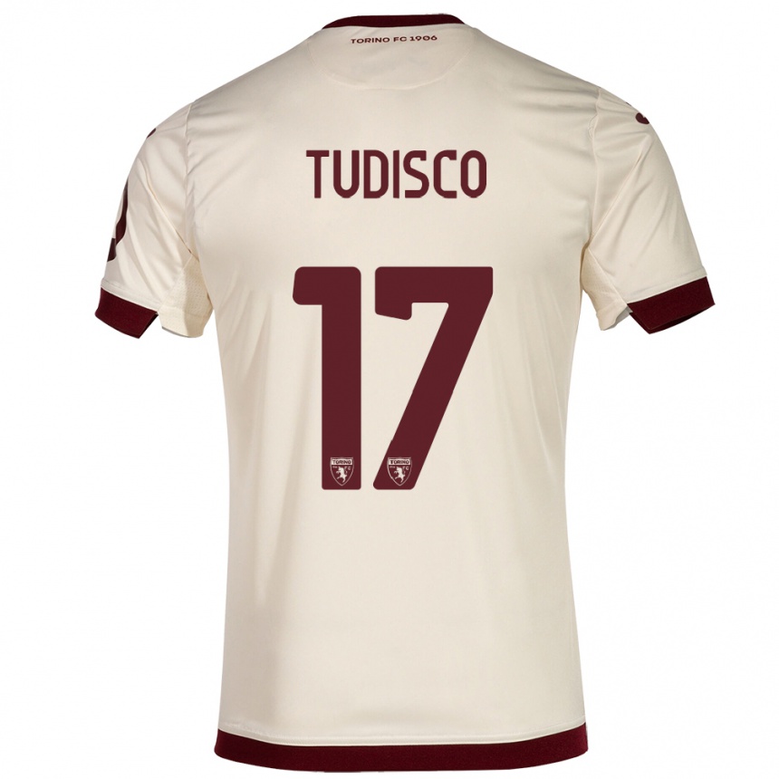 Men Football Giorgia Tudisco #17 Champagne Away Jersey 2023/24 T-Shirt