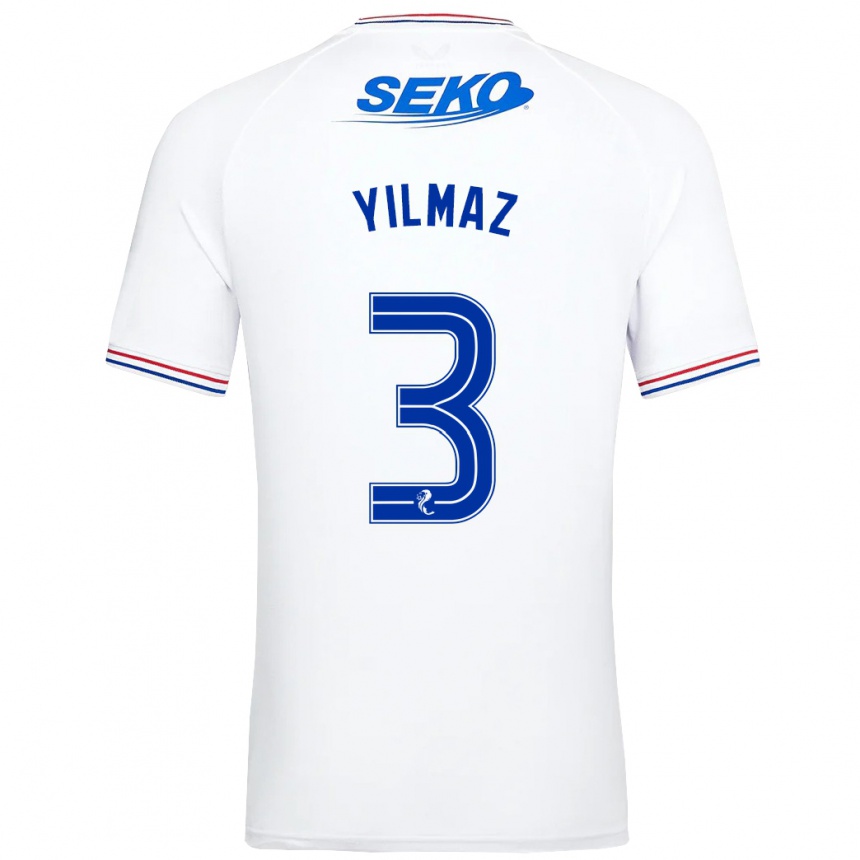 Men Football Rıdvan Yılmaz #3 White Away Jersey 2023/24 T-Shirt