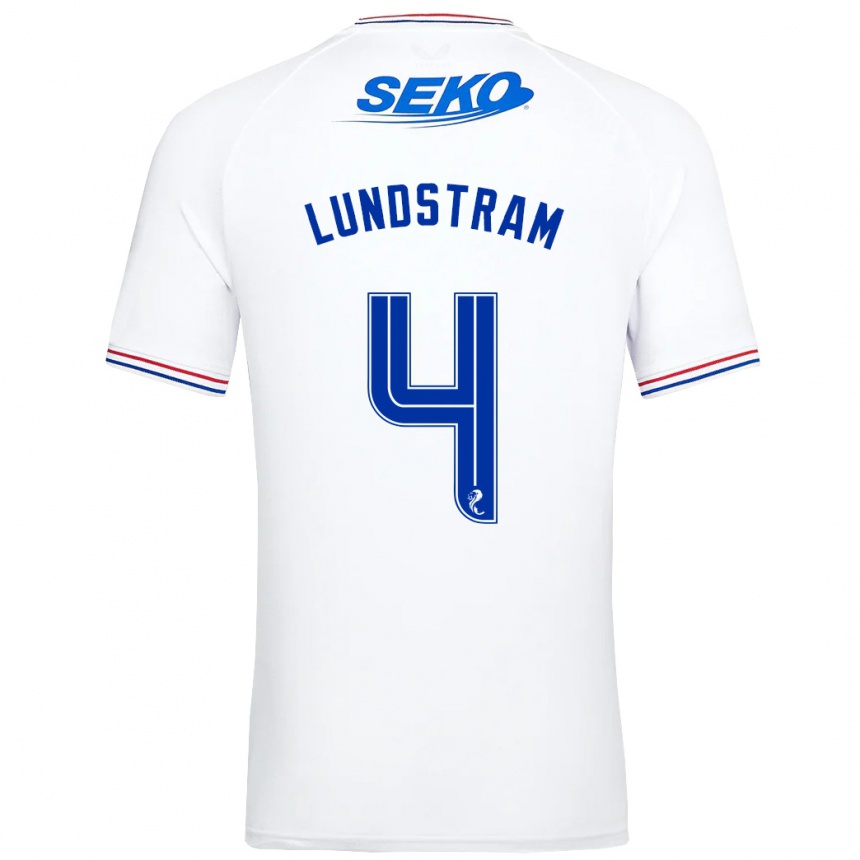 Men Football John Lundstram #4 White Away Jersey 2023/24 T-Shirt