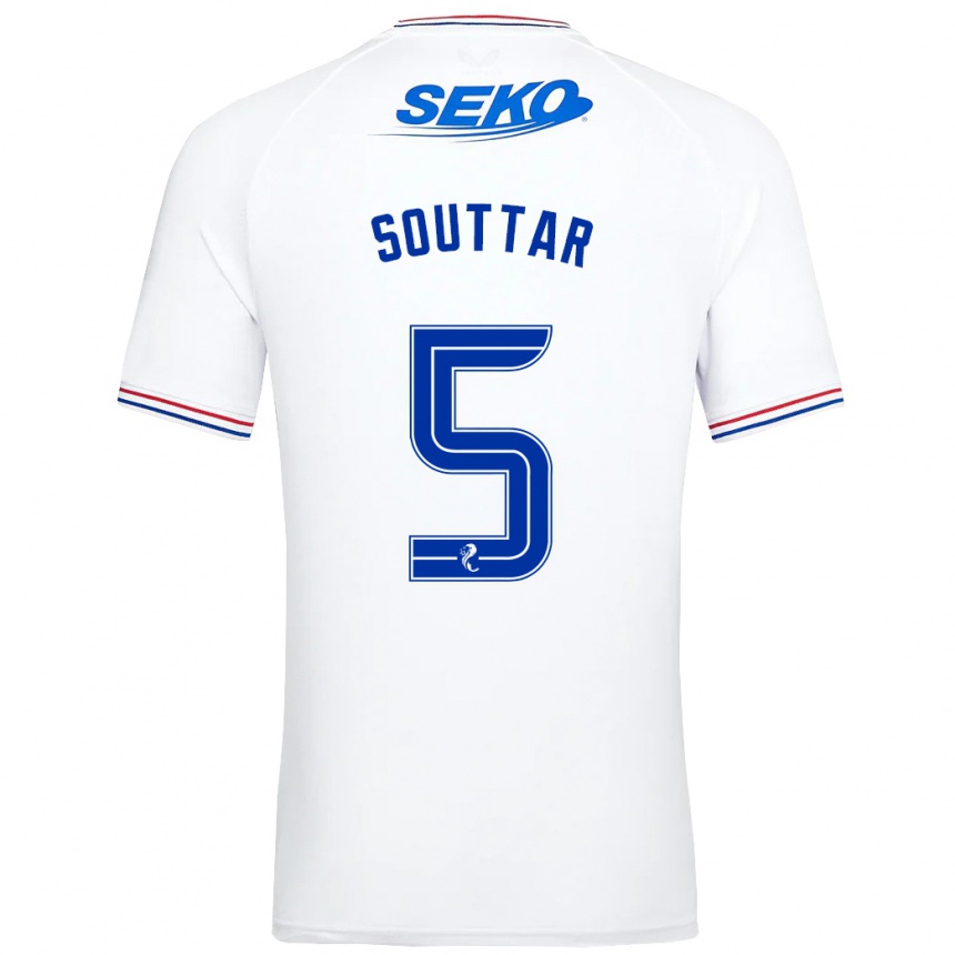 Men Football John Souttar #5 White Away Jersey 2023/24 T-Shirt