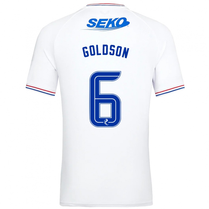 Men Football Connor Goldson #6 White Away Jersey 2023/24 T-Shirt